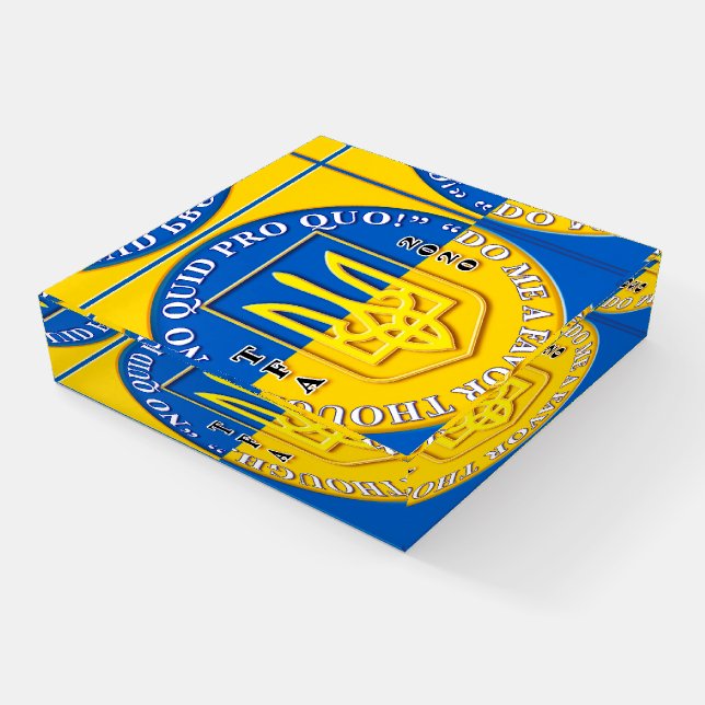 Ukraine "No Quid Pro Quo" Paper Weight (Angled)