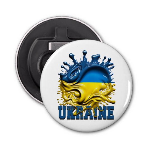 Ukraine Paint Splash Flag Bottle Opener