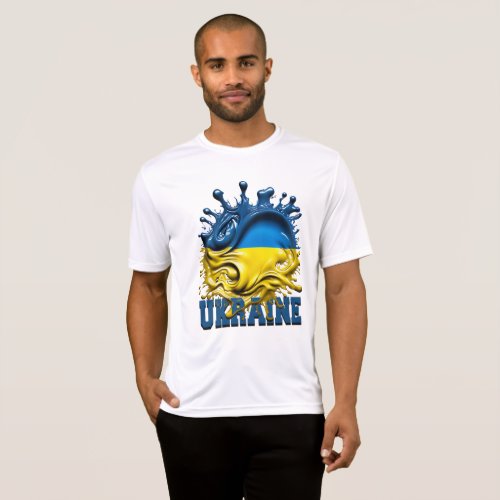 Ukraine Paint Splash Flag T_Shirt