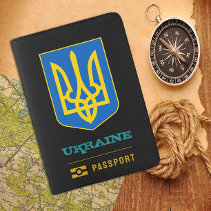 Ukraine Passport, Ukrainian coat of arms / flag Passport Holder