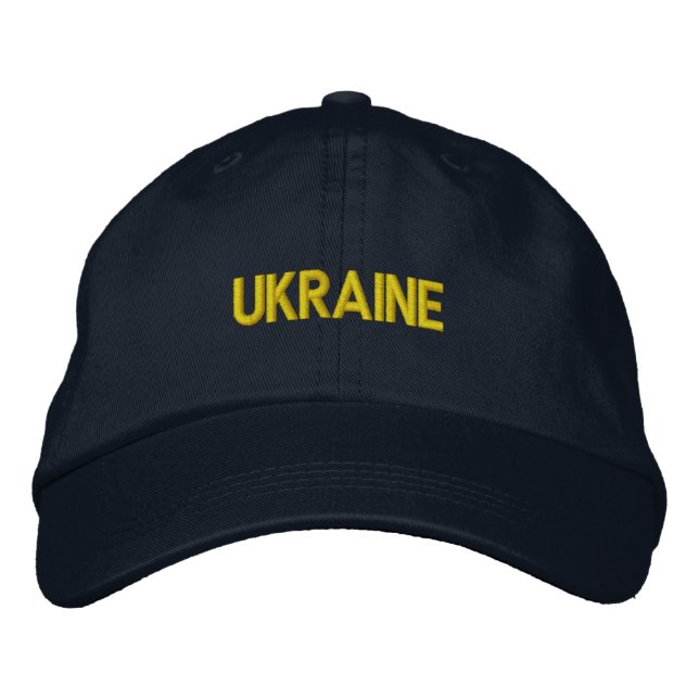 Ukraine Patriotic Design Embroidered Baseball Hat (Front)