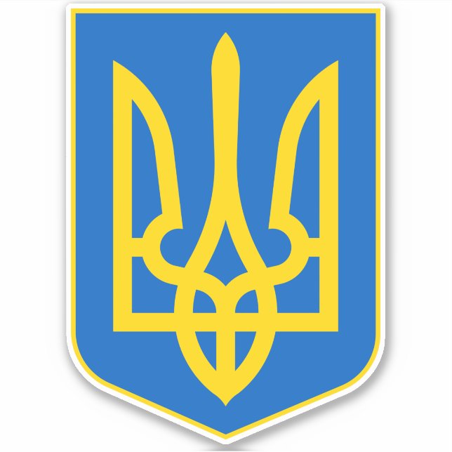 Ukraine Patriotic Ukranian Coat Of Arms Sticker (Front)