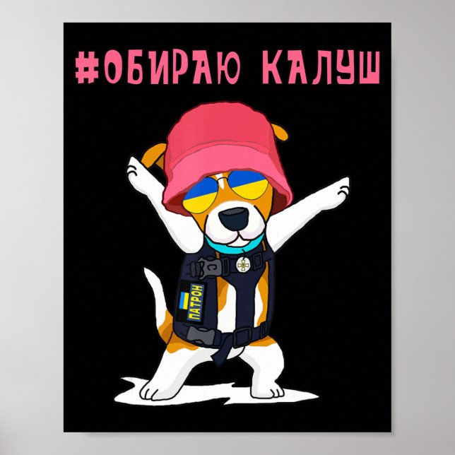 Ukraine  Patron Dog DSNS stand with Kalush and Ste Poster (Front)