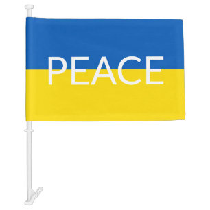Ukraine peace blue yellow custom text car flag
