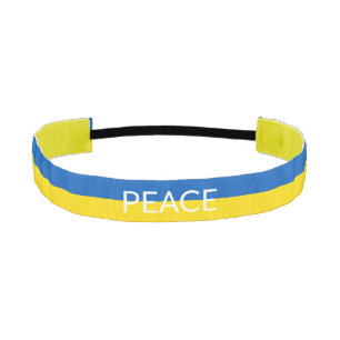 Ukraine peace blue yellow custom text flag athletic headband