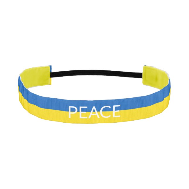 Ukraine peace blue yellow custom text flag  athletic headband (Front)