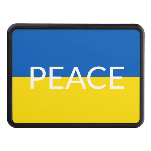 Ukraine peace blue yellow custom text flag hitch cover (Front)