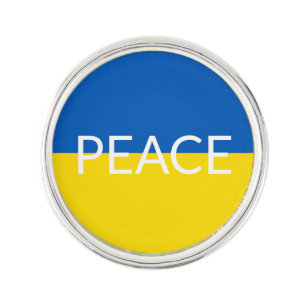 Ukraine peace blue yellow custom text flag lapel pin
