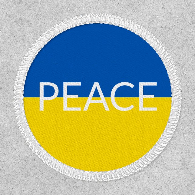 Ukraine peace blue yellow custom text flag patch (Front)