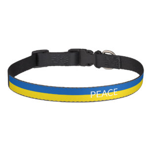 Ukraine peace blue yellow custom text flag pet collar