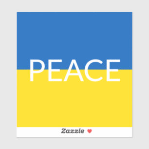 Ukraine peace blue yellow custom text flag sticker