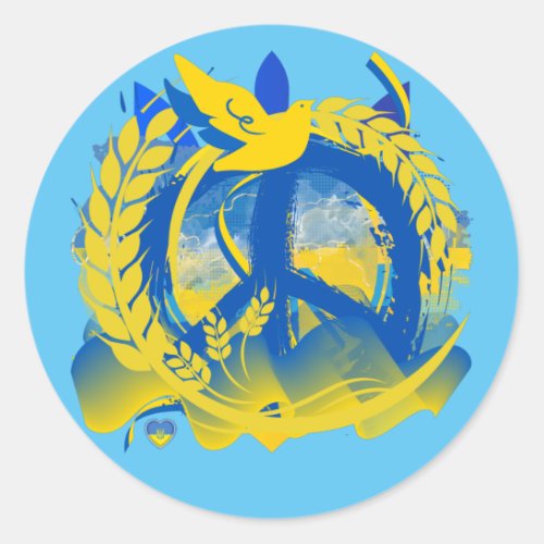 Ukraine Peace Classic Round Sticker