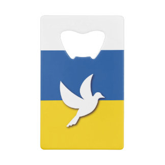 Ukraine Peace Dove Flag Credit Card Bottle Opener