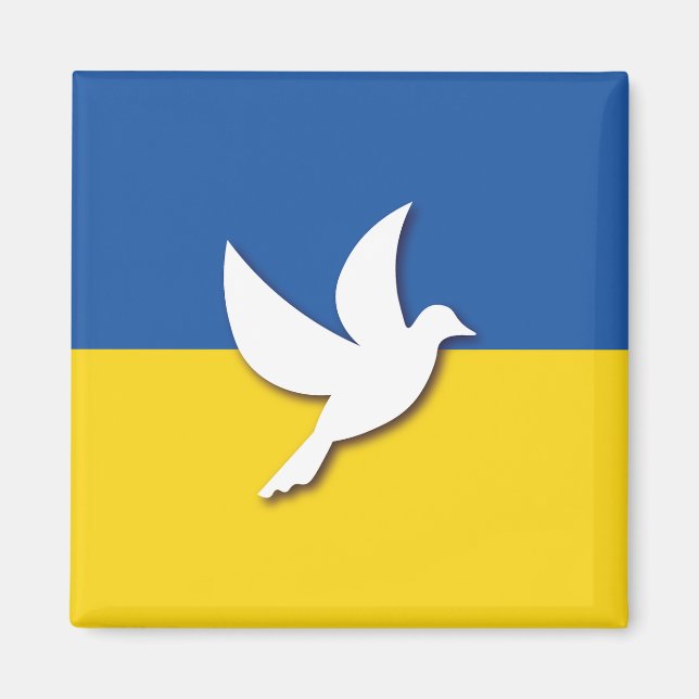 Ukraine Peace Dove Flag Magnet (Front)