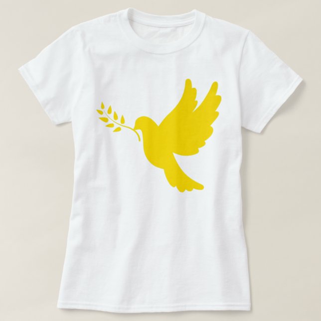 Ukraine Peace Dove Gold  T-Shirt (Design Front)
