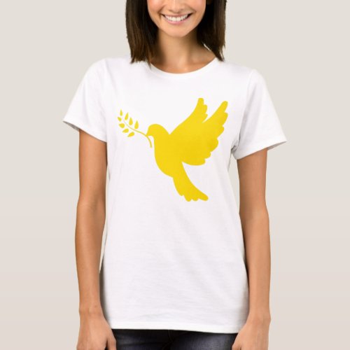Ukraine Peace Dove Gold  T_Shirt