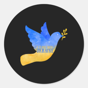 Ukraine Peace Dove I Stand With Ukraine Flag Free Classic Round Sticker