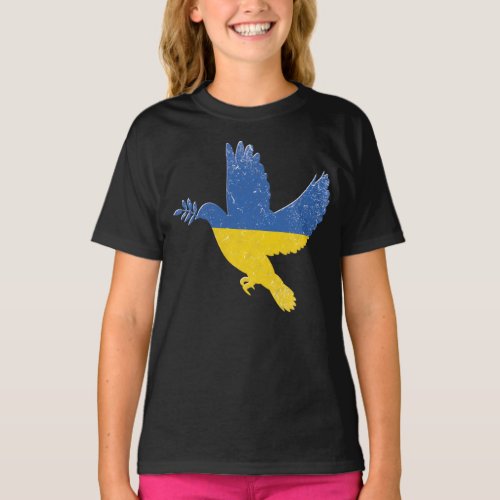 Ukraine Peace Dove Ukrainian Pride Flag T_Shirt