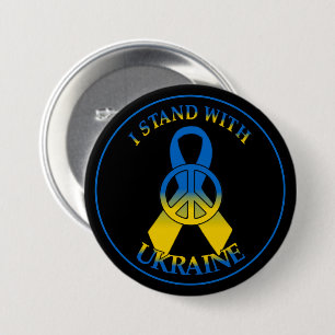 Ukraine Peace Ribbon Button