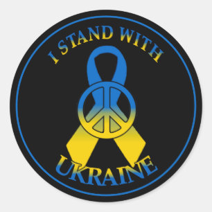 Ukraine Peace Ribbon Classic Round Sticker
