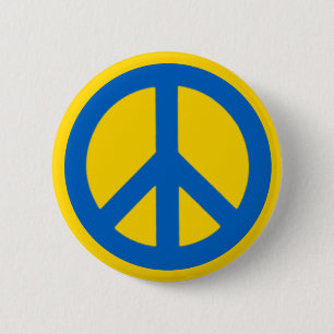 Ukraine Peace Sign Button