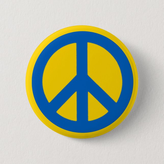 Ukraine Peace Sign Button (Front)