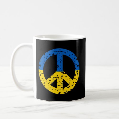 Ukraine Peace Sign Ukrainian Flag Colors Coffee Mug
