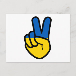 Ukraine Peace Sign with flag of Ukraine colors Postcard