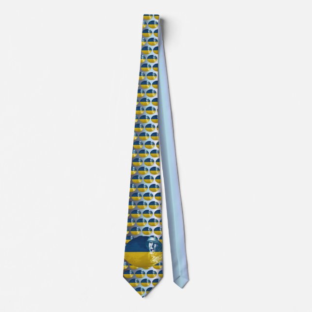 Ukraine Peace Soldier at War Neck Tie (Front)