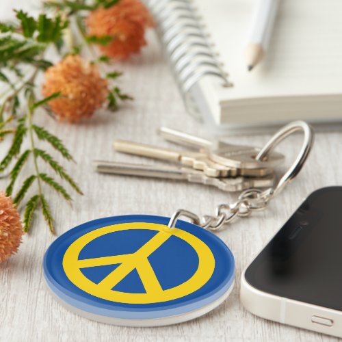 Ukraine peace symbol keychain