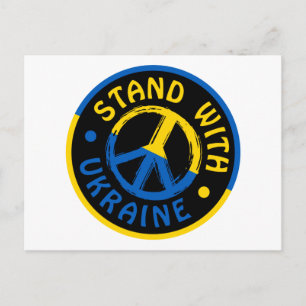Ukraine Peace Symbol Stand With Ukraine Postcard