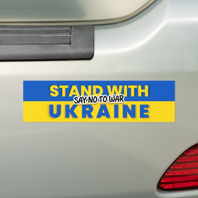 Ukraine - Peace - Ukrainian Flag - Freedom  Bumper Sticker (On Car)