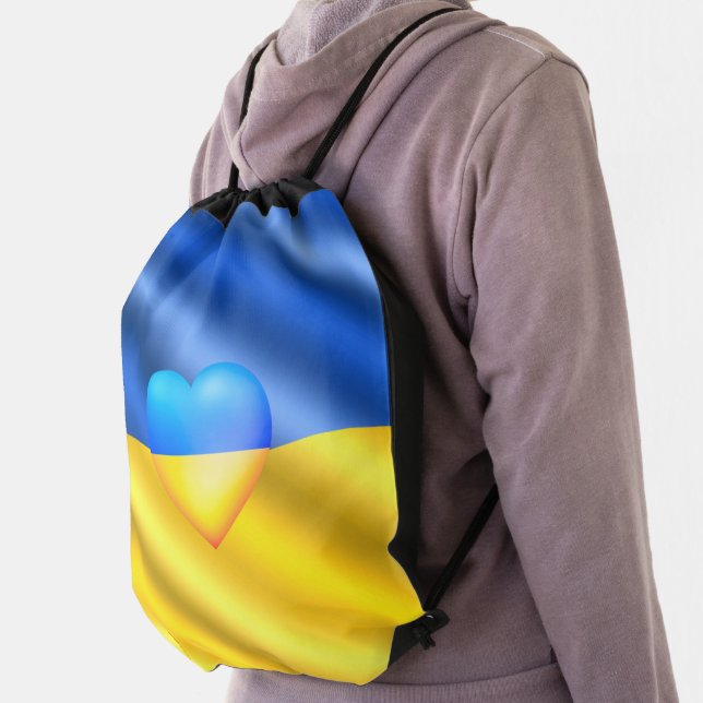 Ukraine - Peace - Ukrainian Flag - Freedom  Drawstring Bag (Insitu)
