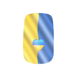 Ukraine - Peace - Ukrainian Flag - Freedom - Heart Minx Nail Art