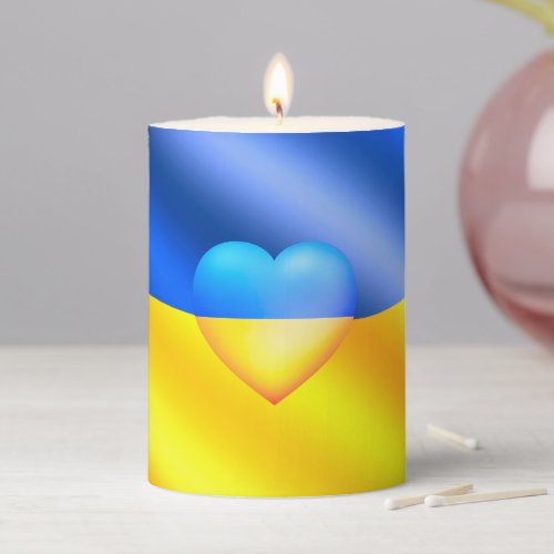 Ukraine _ Peace _ Ukrainian Flag _ Freedom  Pillar Candle