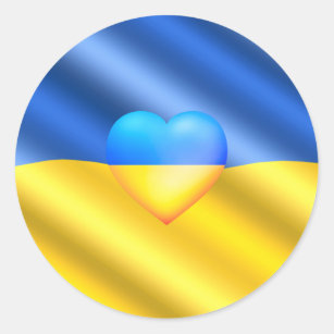 Ukraine - Peace Ukrainian Flag Freedom Solidarity  Classic Round Sticker