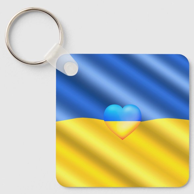 Ukraine - Peace - Ukrainian Flag - Freedom Support Keychain (Front)