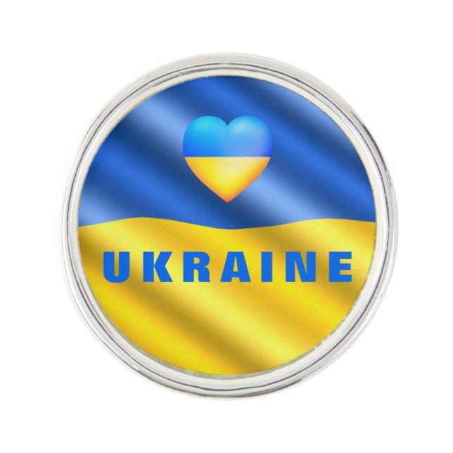Ukraine - Peace - Ukrainian Flag - Support Freedom Lapel Pin (Front)