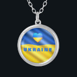 Ukraine - Peace - Ukrainian Flag - Support Freedom Silver Plated Necklace<br><div class="desc">I Stand With Ukraine - Peace - Ukrainian Flag - Freedom Support - Strong Together - Freedom Victory ! You can transfer to more than 1000 Zazzle products ! We Stand With Ukraine !</div>