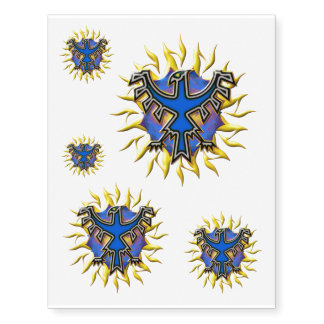 Ukraine Phoenix Sun Temporary Tattoos