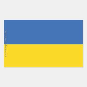 Ukraine Plain Flag Rectangular Sticker by representshop at Zazzle