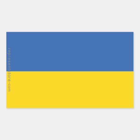 Ukraine Plain Flag Rectangular Sticker