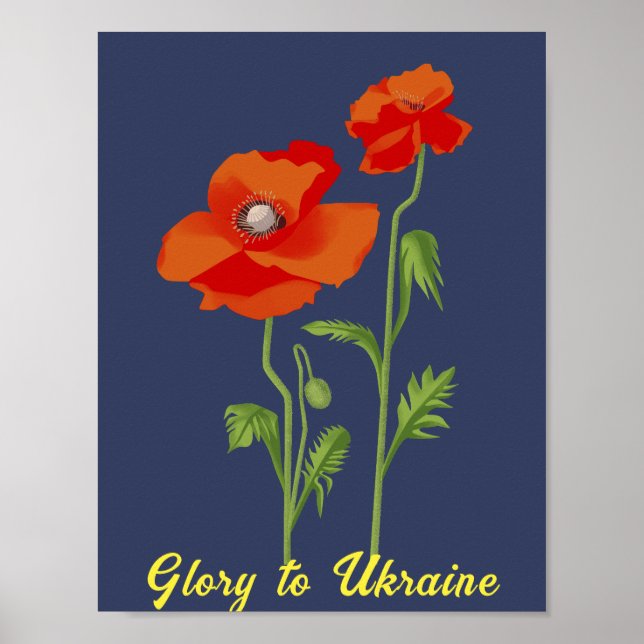 Ukraine "poppy flower" peace colorful poster (Front)