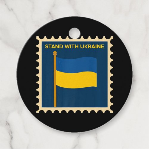 Ukraine Postage Stamp Flag Pride Blue Yellow Pr Favor Tags