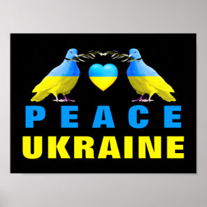 Ukraine Poster Peace Dove Heart - Freedom