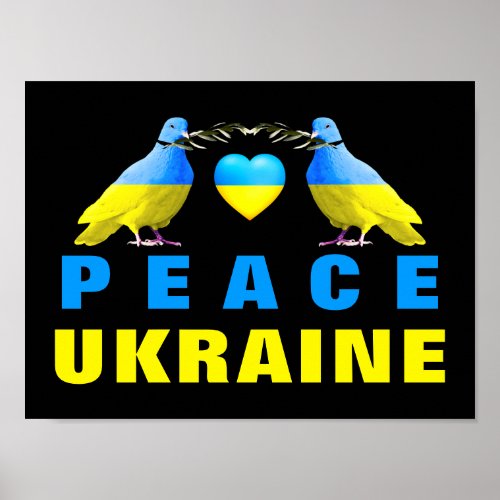 Ukraine Poster Peace Dove Heart _ Freedom