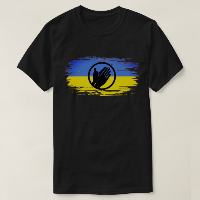 Ukraine pray blue yellow flag  T-Shirt (Design Front)