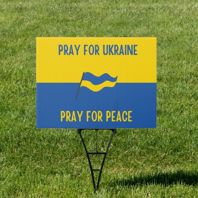 Ukraine Pray for Ukraine Yard Sign (Insitu)