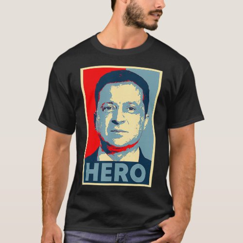 Ukraine President Volodymyr Zelensky Hero Retro Vi T_Shirt