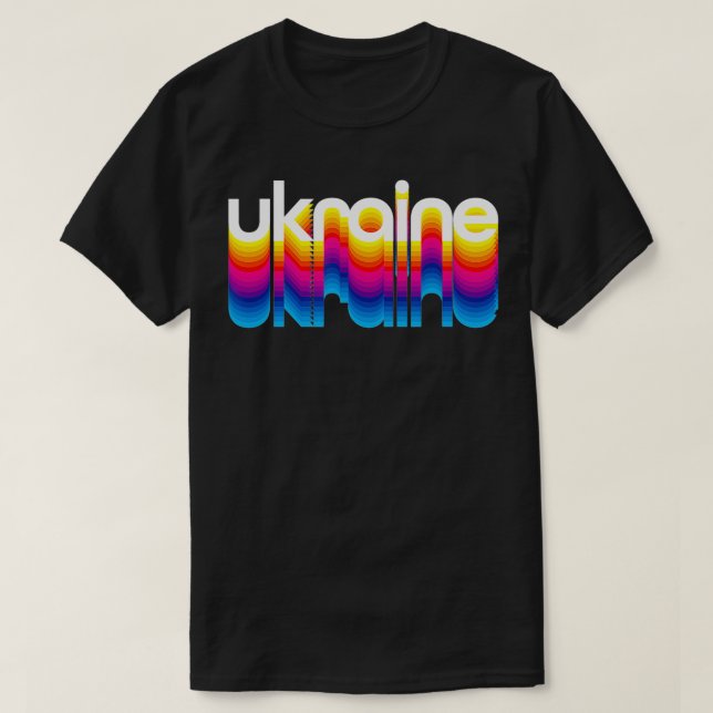 Ukraine Pride  Colorful Rainbow Graphic  Proud Ukr T-Shirt (Design Front)